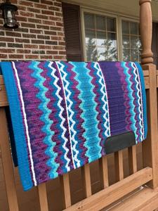 Couverture de selle en laine à bord renforcé pour l'équitation occidentale au quotidien équestre et ranch trail doublure en polycoton - Product Image 2