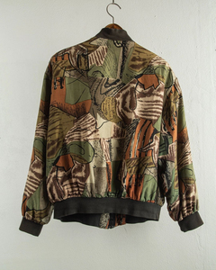 Blouson Bomber d'Hiver en Satin Sublimé Jungle Cameo, Imperméable et Coupe-Vent, Prix de Gros Raisonnables, Coupe Classique, Bordures Assorties - Product Image 4