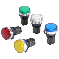 RY22SA1Z1-P/C220V/A Sakelar Tombol Tekan 22mm Kepala Datar 1NO1NC Tepi Logam Pemasangan Cepat LED Terang Penuh IP65 Plastik CE CCC