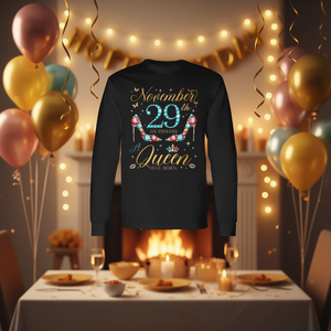 Long Sleeve <b>T</b>-<b>Shirt</b> with <b>Queen</b> Birthday Design November 29th for Personal or Promotional Use - Product Image 3