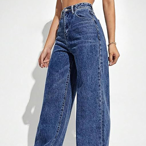 Offre Spéciale dames jean pantalon nouveauté femmes Denim jean respirant pantalon décontracté ample Patchwork Denim pantalon OEM - Product Image 2