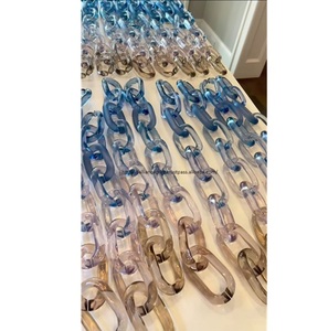 Eslabón grande de resina, collar de mezcla de colores de estilo Vintage, Punk, ahuecado, grande, grueso, redondo, largo, cadena de eslabones de resina acrílica, arte de pared - Product Image 4