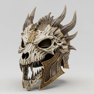राक्षस खोपड़ी का हेलमेट i डार्क फंतासी 3 डी मुद्रित मास्क, कोस्प्ले मॉडल, होलोलीन पोशाक/अनुकूलन हाथ से चित्रित - Product Image 1
