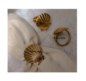 Anneaux de serviette en métal de couleur or de conception de feuille avec la plus grande qualité porte-serviettes de taille personnalisée pour la décoration de table à manger - Product Image 6