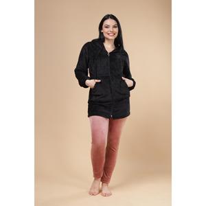 Tuta da donna con cappuccio di alta qualità in tessuto di velluto morbido con cerniera - Product Image 5