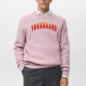 Pull en coton jacquard pour homme sur mesure de qualité supérieure OEM ODM Streetwear Col rond Manches longues Séchage rapide Respirant Design - Product Image 1