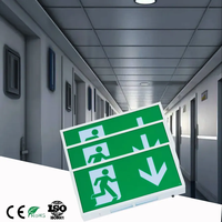Boîte de signalisation de sortie d'urgence à LED Vente en gros Panneau de sortie d'urgence arabe rechargeable Feuille de fer Boîte de signalisation de sortie d'urgence à LED pour couloir