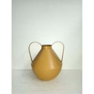 Vase en métal de luxe finition or, antirouille, décoratif, pour table, porte-fleurs élégant, décoration de mariage et hall d'hôtel - Product Image 1