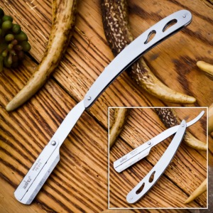 มีดโกนตรงแบบใบมีดเดี่ยวทำจากสเตนเลสสตีลสไตล์ร้อนสำหรับโกนหนวดทั้งใบหน้าและร่างกาย - Product Image 4