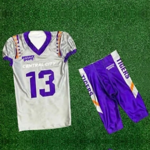 ชุดยูนิฟอร์มอเมริกันฟุตบอลสำหรับผู้ชาย ผลิตตามสั่ง ระบายอากาศได้ดี ผลิตจากโพลีเอสเตอร์ 100% แห้งเร็ว ป้องกันแบคทีเรีย - Product Image 1