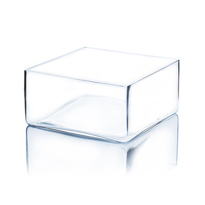 VBV0804 - Square Glass Block <b>Vase</b> - 8 x 4 - Product Image 1