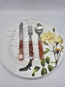 Juego de cubiertos con mango de resina de diseñador con cabeza de Acabado plateado para boda, comedor, hogar, cocina, restaurante y catering - Product Image 2