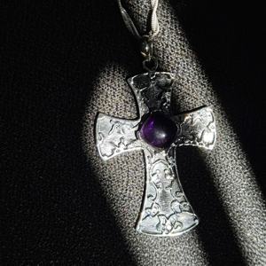 Oxidized Amethyst <b>Silver</b> <b>Pendant</b> Unique <b>Silver</b> <b>Pendant</b> - Product Image 4
