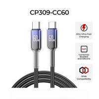 Kabel Data Pengisian Cepat Tipe-C Transparan dengan Selubung Nilon Terjalin untuk Komputer