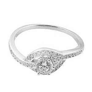 Anillo de Plata 925 con Diamantes para Compromiso de Mujer - Elegante y Deslumbrante - Product Image 1