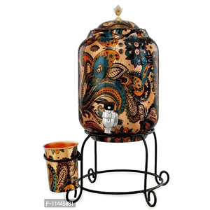 Dispensador de Agua Portátil de Cobre Puro de 5L con Diseño Impreso, Ecológico, Directo del Fabricante Indio, Precio al por Mayor para Cocina - Product Image 1