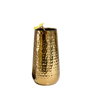 Diseño elegante Floreros de metal dorado Decorativos de alta calidad con manchas negras Tamaños de 21 cm - Product Image 6