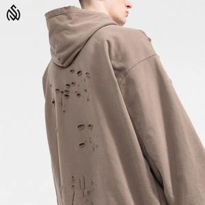 Sweat-shirt pull lourd délavé au soleil vintage de haute qualité du fabricant sweats à capuche personnalisés sans ficelle avec poche et lettre pour l'hiver - Product Image 5