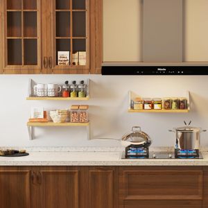 Juego de <span class=keywords><strong>2</strong></span> estantes flotantes de pared de 23,6 pulgadas, estante de libros montado en la pared de madera organizador de estantes colgantes con soportes resistentes - Product Image 4