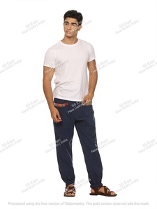 Pantalones de chándal de verano ligeros estilo lona informales para hombre 100% algodón Hopper Straight Harem High Baggy Cotton Flare Ins - Product Image 4