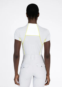 Haut de sport équestre pour femmes, léger, manches courtes, respirant, tissu extensible, couche de base performante, service OEM - Product Image 3