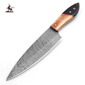 Cuchillo de Cocina Personalizable de Acero de Damasco Hecho a Mano con Mango de Madera, Soporte OEM - Product Image 1