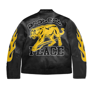 Personnalisé hiver boxy recadrée streetwear brodé zip up varsity mens pu race vestes véritable fabricant de veste en cuir véritable - Product Image 2