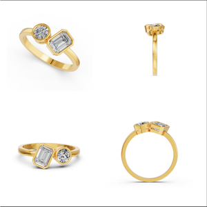 Bague de mariage de luxe en or massif 18 carats pour femme avec diamant de laboratoire taille émeraude de 1,33 carats, taille personnalisable, cadeau - Product Image 4