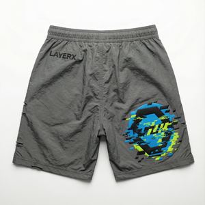 Shorts en nylon uni pour hommes, impression DTF, streetwear, coupe ample, délavé, décontracté, pour la salle de sport, demi-pantalon, séchage rapide et respirant, approvisionnement OEM - Product Image 2