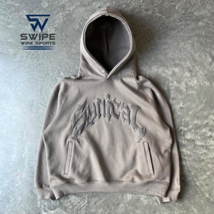 3D สำหรับเสื้อฮู้ดแบบสวมหัวเสื้อมีฮู้ดแบบพรีเมียมผ้าฟลีซผ้าฝ้าย100% นุ่มโอเวอร์ไซส์เสื้อกันหนาวมีฮู้ดสำหรับผู้ชายฤดูหนาว - Product Image 2