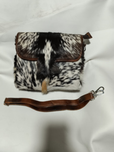 Luxury Cowhide Leather Shoulder Bag Hair On Hide Messenger Crossbody <b>Purse</b> Adjustable Strap Western Vintage Handmade Handbag - Product Image 6