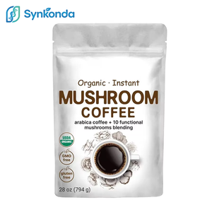 Poudre de café aux champignons instantanée biologique 10 en 1, 28 onces, 317 portions, perte de poids, soutien immunitaire, café arabica, crinière de lion - Product Image 1