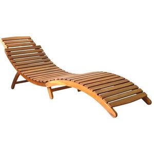 Chaise longue Sami en bois de teck massif avec finition naturelle - Product Image 6
