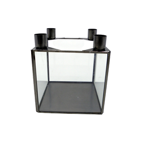 Bougeoir de l'Avent en verre de fer conçu à la main en métal antique en cuivre pour la décoration d'éclairage de fête de Noël - Product Image 2