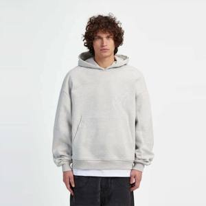 Sudaderas con capucha para hombre 100% algodón Melange Cropped Boxy Fit Hoodie Men Stitched R bordado pecho Logo decorativo Overlock - Product Image 2