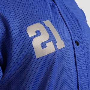 Baseball Tee Set Blue Polyester XL and 5XL Sizes Embroidered Sublimation Printed Logo Short Sleeves Tops with Number Pattern - Product Image 6