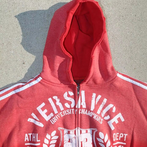 Custom Streetwear Sweatsuit White Side Stripe Chándal Serigrafía Zip up Sudadera con capucha Pantalones de chándal Conjuntos para hombres - Product Image 4