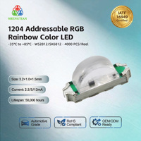 1204 Адресуемые RGB LED-ленты с боковым свечением WS2812/SK6812 IC, 4000 шт./рулон, для автомобильных и носимых устройств