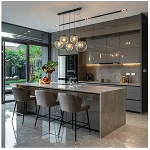 OEM acrílico cocina gabinetes Panel tablero MDF madera nuevo diseño mejor precio moderno modular muebles brillante mascota fácil de limpiar - Product Image 4