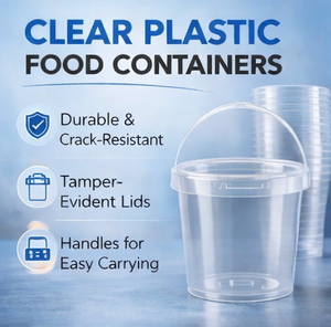 Contenedor de Plástico Transparente Reciclable de 1L, 2L, 3L, 5L, 8L, 10L, Desechable, para Frutas, Helados, Queso y Alimentos, con Asa, Sellado, de PP - Product Image 2