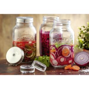 Juego de 2 Recipientes de Vidrio Cilíndricos Kilner Vintage para Fermentación con Tapa Hermética para Almacenamiento de Botellas y Frascos - Product Image 4