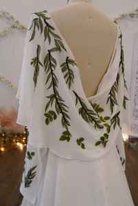 Maxi vestido con lentejuelas y cuentas con adorno floral, escote redondo, silueta recta, bordado de cóctel antiestático - Product Image 2