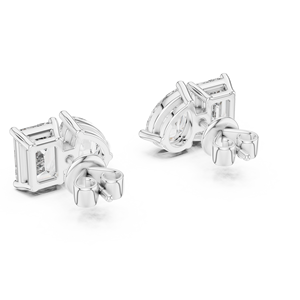 Pendientes de Oro Blanco de 14K con Diamantes Cultivados en Laboratorio de 1.6 CTW, Joyería de Múltiples Piedras con Forma de Esmeralda y Pera para Mujer - Product Image 3