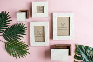 4x6 Photo Cadre Photo En Bois Os Photo Noir Et Blanc Cadre Photo 4x6 Boho Cadre Incrustation Table Photo - Product Image 4