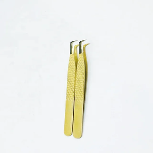 คีมหนีบปลายไฟเบอร์สีทองสีดำด้านสำหรับต่อขนตาแปรงปลายแหลมเพชรอุปกรณ์ต่อขนตา - Product Image 6