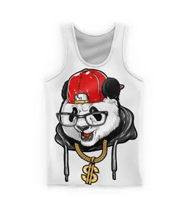 Camisetas sin mangas de diseño personalizado Hip Hop Rap Panda 3D baloncesto chaleco verano camiseta moda Streetwear camisetas sin mangas camiseta sin mangas