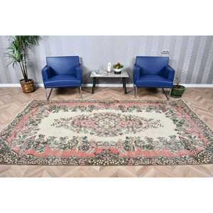 พรมวินเทจขนาดใหญ่ 5.5x9.8 ฟุต (167x298 ซม.) พรมอิคัตสีแดงตุรกี - Product Image 1