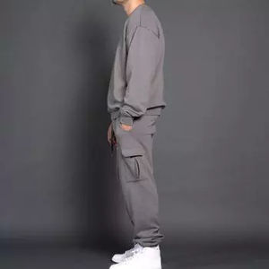 Survêtement de sport deux pièces en coton pour homme, tenue décontractée, tendance, logo personnalisé, produit Offre Spéciale - Product Image 4