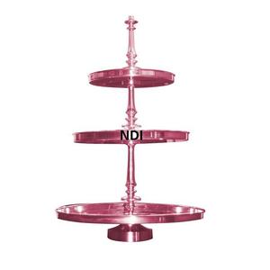 ที่วางเค้กวันเกิดรักษ์โลก สีชมพูเคลือบผง รูปทรงโค้งมน สำหรับตกแต่งโต๊ะอาหาร - Product Image 4