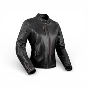 Giacca da Moto in Pelle Certificata AAA per Donna Segura Laxey con Protezioni Rimovibili - Product Image 1